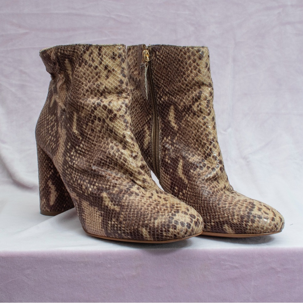 INC Snakeskin Heeled Booties Sz 10